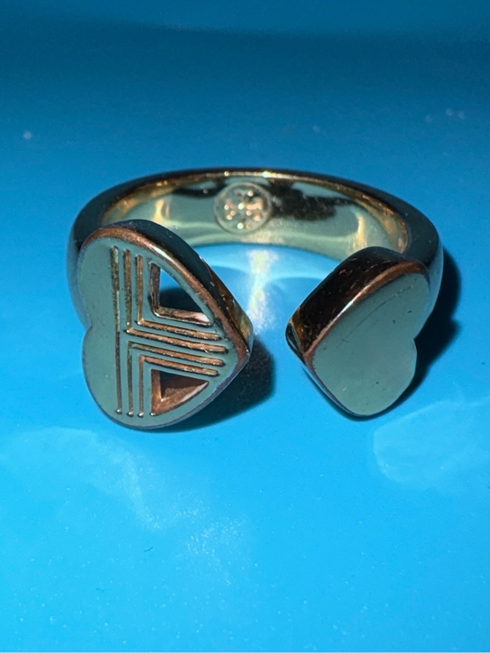 Tory Burch Gold Heart Signet Ring